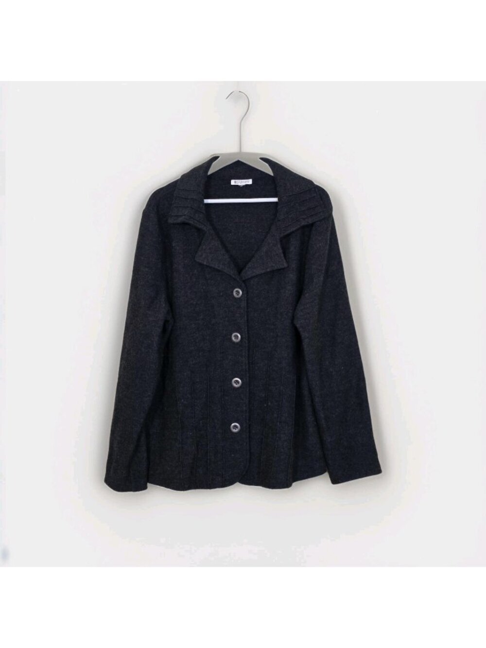 Vtg Spanner Cardigan Women XL Gray Buttons LS Wool Luxury Timeless Grandmacore